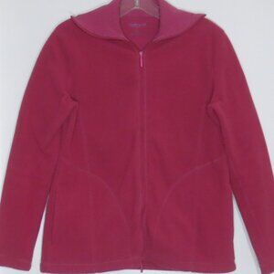Van Heusen Pink Cozy Plush Fleece Convertible Neck 2 Way Zip Up Jacket Size XS